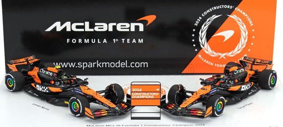 1:43 2024 Constructors Champion Twin Set -- McLaren MCL38 -- Spark F1