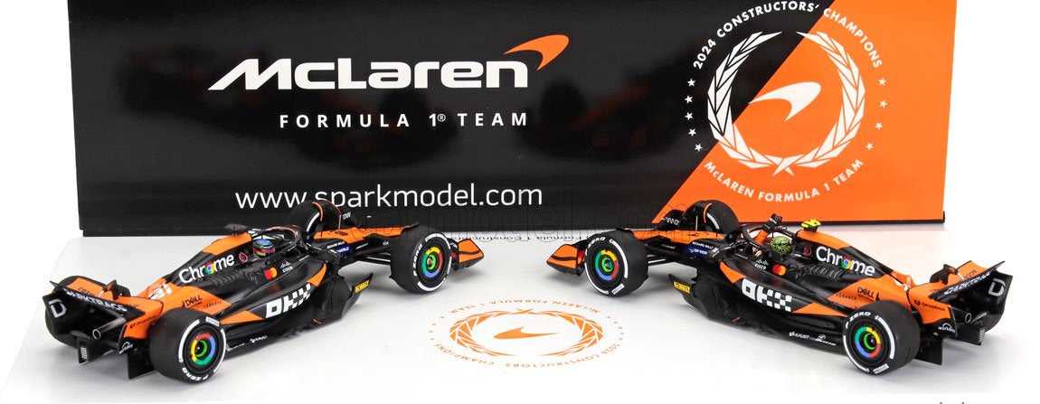 1:43 2024 Constructors Champion Twin Set -- McLaren MCL38 -- Spark F1