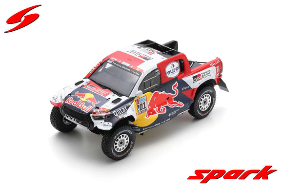 (Pre-Order) 1:18 2022 Dakar Rally Winner -- #201 Red Bull Toyota Hilux -- Spark