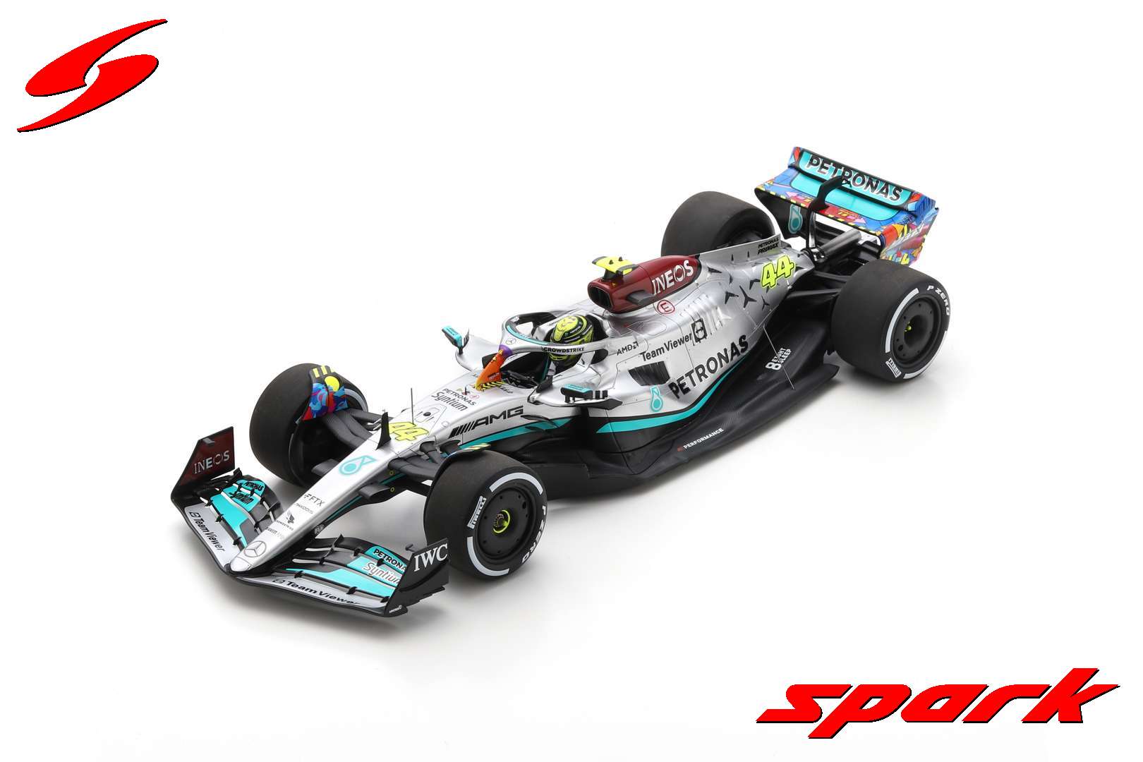 Minichamps Mercedes W13 E Performance Miami GP 2022 1/18 - Voiture Miniature George Russell