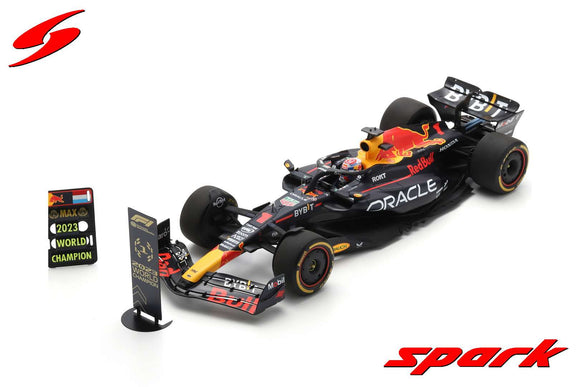 (Pre-Order) 1:18 2023 Max Verstappen -- World Championship Winner -- Red Bull Racing RB19 -- Spark F1