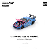 (Pre-Order) 1:64 Mazda RX7 (FC3S) RE-AMEMIYA Widebody -- Pink/Blue Chrome -- Pop Race