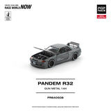 (Pre-Order) 1:64 Nissan R32 Skyline GT-R PANDEM -- Gun Metal Grey -- Pop Race