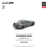 (Pre-Order) 1:64 Nissan R32 Skyline GT-R PANDEM -- Gun Metal Grey -- Pop Race