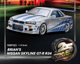 (Pre-Order) 1:18 Fast & Furious -- Brian's Nissan R34 Skyline GTR -- Spark 18SP323