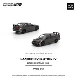 (Pre-Order) 1:64 Mitsubishi Lancer Evolution IV (4) -- Dark Chrome Series -- Pop Race