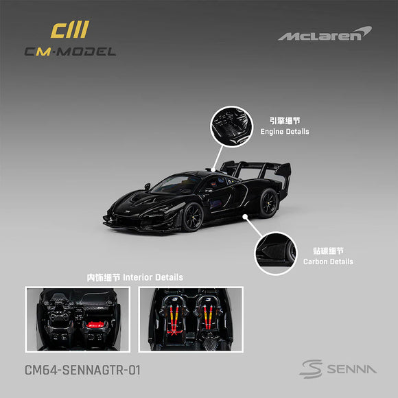 (Pre-Order) 1:64 Mclaren Senna GTR -- Black  -- CM-Model