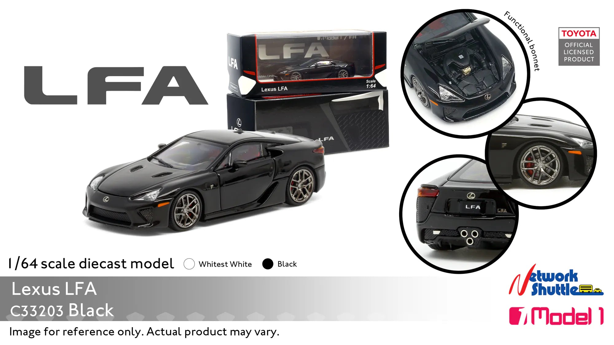 1:64 Lexus LFA -- Black -- Focal Horizon/Model 1