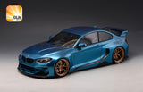 1:18 BMW M235i DarwinPro MTC DESIGN BlackSails Widebody -- Estoril Blue -- GLM
