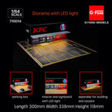 1:64 KFC Restaurant w/Parking Lot Diorama Display with LEDs -- G-Fans 710014