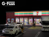 1:64 7-11 (7-Eleven) w/Parking Lot Diorama Display with LEDs -- G-Fans