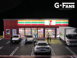 1:64 7-11 (7-Eleven) w/Parking Lot Diorama Display with LEDs -- G-Fans