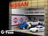 1:64 Nissan Double-Storey Garage Diorama Display with LEDs -- G-Fans 710017