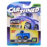 1:64 1956 Ford F100 -- Blue w/Flames -- CarTuned: Mainline Series 11