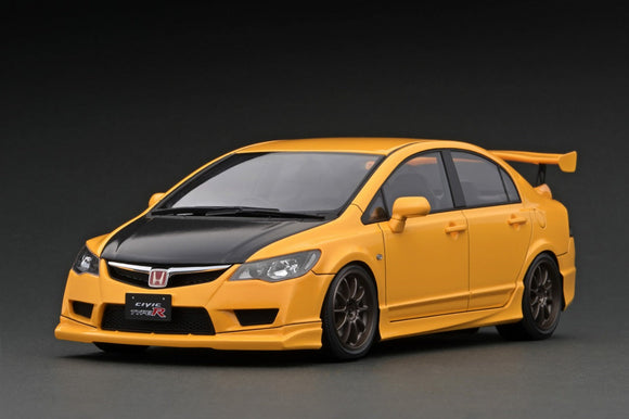 1:18 Honda Civic (FD2) Type R -- Yellow w/Carbon Bonnet -- Ignition Model IG2831