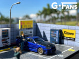 1:64 Japanese Car Park Garage Diorama Display with LEDs -- G-Fans