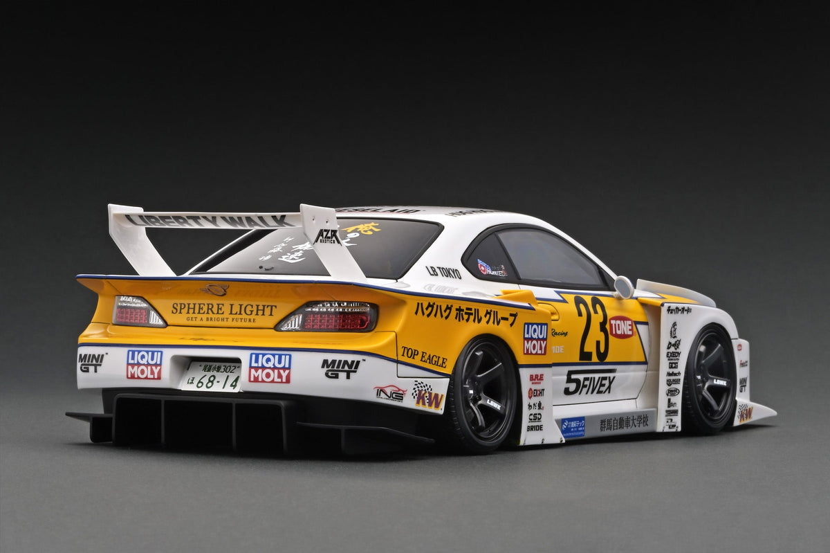 1:18 LBWK Nissan S15 Silvia Silhouette -- Liberty Walk White/Yellow