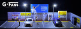 1:64 Japanese Car Park Garage Diorama Display with LEDs -- G-Fans