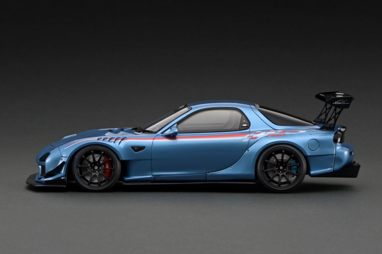 1:18 Mazda RX7 FEED Afflux GT3 (FD3S) -- Light Blue Metallic -- Igniti