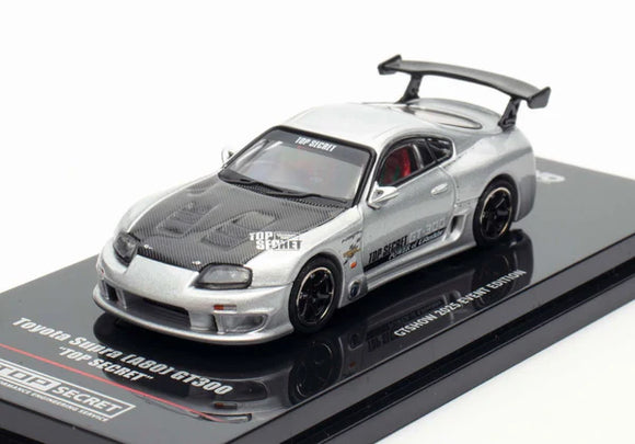 1:64 Toyota Supra (A80) TOP SECRET -- Silver -- INNO64 GTSHOW 2025 Event Edition