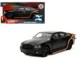 1:32 2006 Dodge Charger Heist Car -- Matt Black w/Cage -- Fast & Furious -- JADA