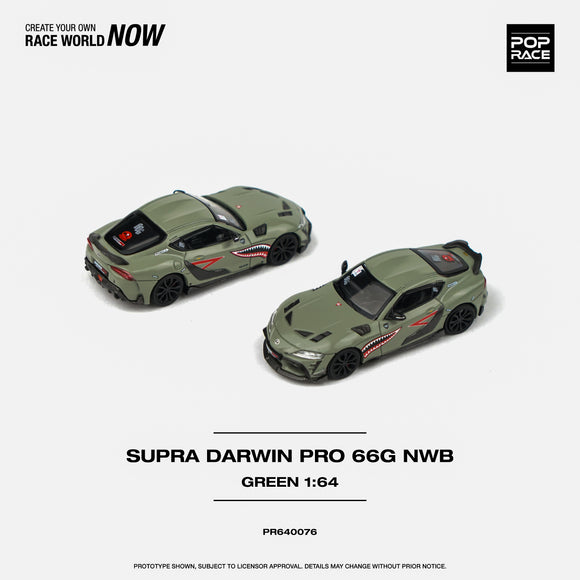 1:64 Toyota Supra GR A90 -- Darwin Pro 66G NWB in Army Green -- Pop Race