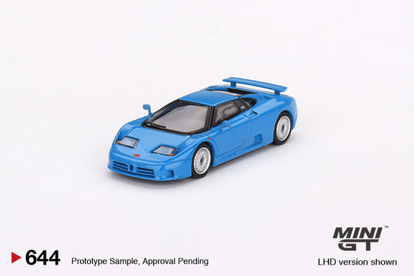1:64 Bugatti EB110 GT -- Blu Bugatti (Blue) -- Mini GT