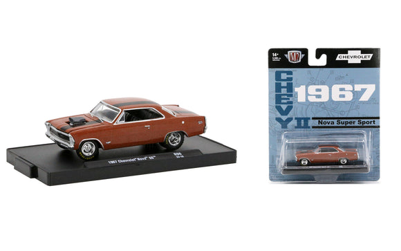 1:64 1967 Chevrolet Nova SS -- Brown -- M2 Machines Auto Drivers 96