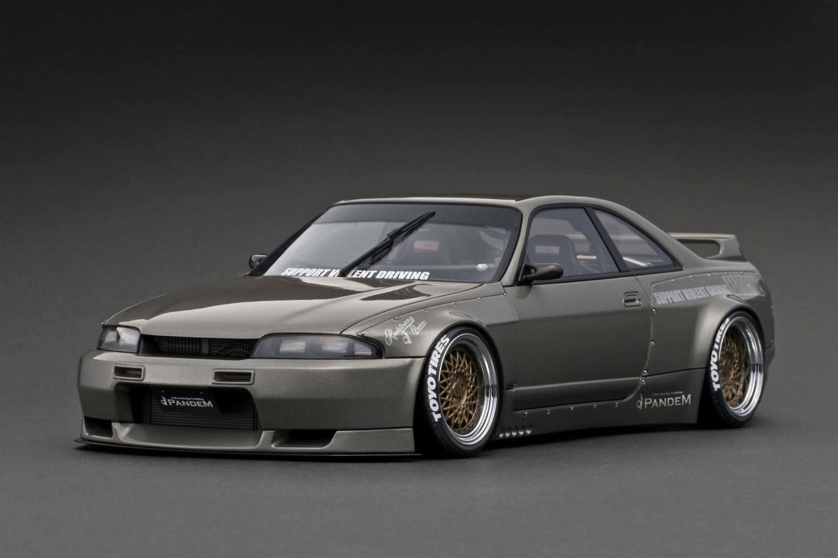 1:18 Nissan Skyline GT-R R33 PANDEM - Gun Metallic Grey -- Ignition Mo