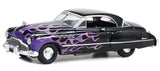 1:64 1949 Buick Roadmaster Hardtop -- Black w/ Purple Flames -- Greenlight