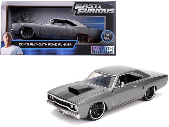 1:24 Dom's Plymouth Road Runner - Grey -- Fast & Furious JADA