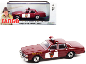 1:43 1987 Chevrolet Caprice -- Burgundy Police Car "Fargo" -- Greenlight