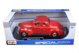 1:18 1939 Ford Deluxe Tudor -- Red -- Maisto 31180R