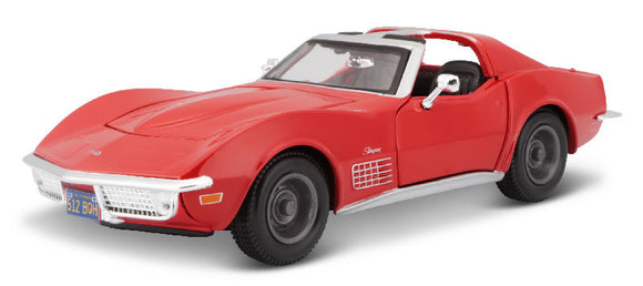 1:24 1970 Chevrolet Corvette Convertible -- Red -- Maisto