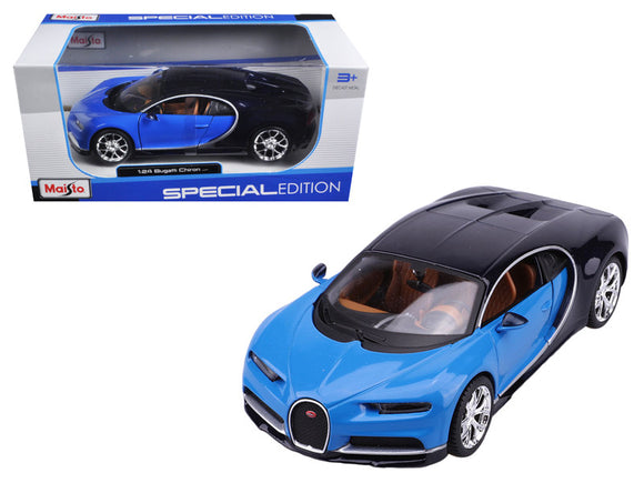 1:24 Bugatti Chiron -- Blue/Black -- Maisto