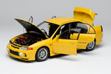 1:18 Mitsubishi Lancer Evolution IV -- Dandelion Yellow -- Motorhelix M84006