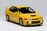 1:18 Mitsubishi Lancer Evolution IV -- Dandelion Yellow -- Motorhelix M84006