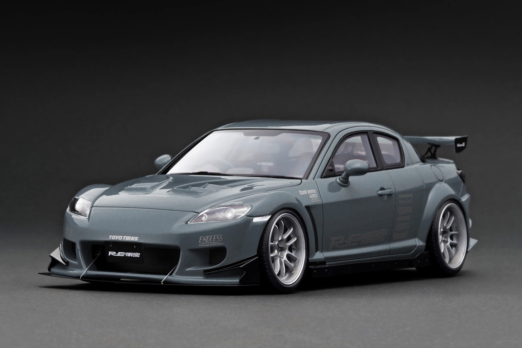 S1 Rx 8 1:18 Mazda RX-8 (SE3P) RE Amemiya -- Matte Gun Metallic -- Ignition Mo