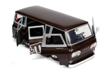 1:24 Red M&M's w/Ford Econoline Minibus Brown -- JADA