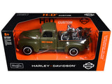 1:24 1950 Chevrolet 3100 & 1936 Harley Davidson El Knucklehead Motorbike -- Maisto