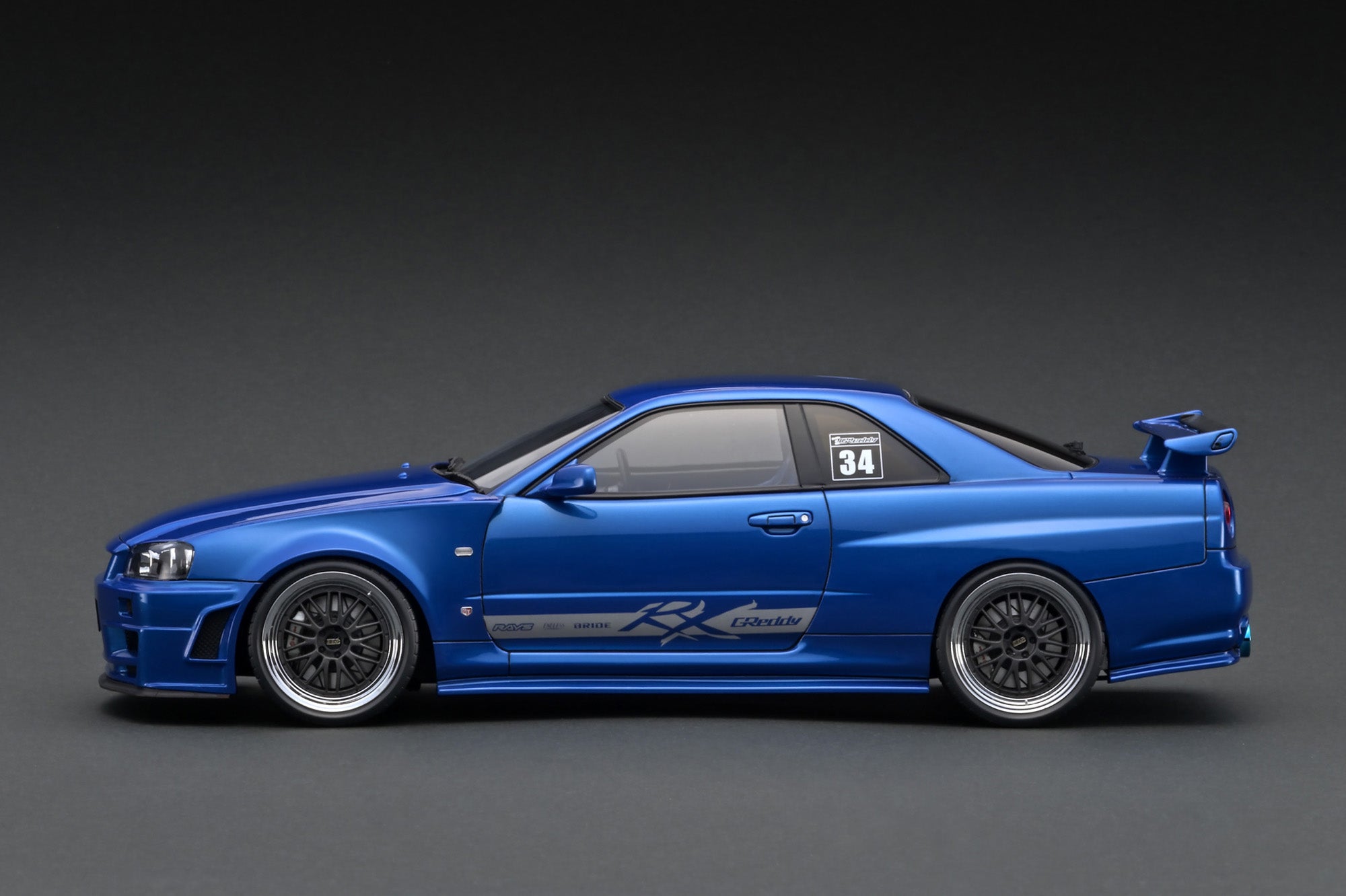 1:18 Nissan R34 Skyline GT-R GReddy 34RX -- TRUST Blue -- Ignition Mod