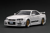 (Pre-Order) 1:18 Nissan R34 Skyline GT-R GReddy 34RX -- White -- Ignition Model IG3227