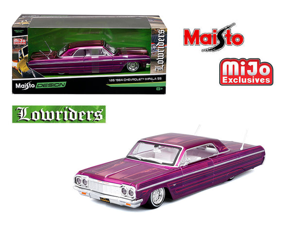 1:26 1964 Chevrolet Impala SS Lowrider -- Candy Purple -- Maisto Design (1:24)