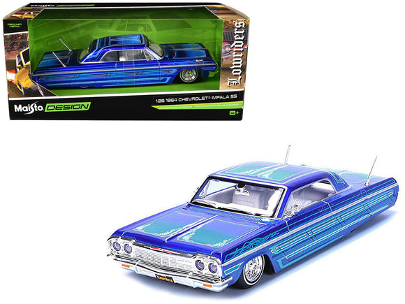 1:26 1964 Chevrolet Impala SS Lowrider -- Blue Metallic -- Maisto Design (1:24)