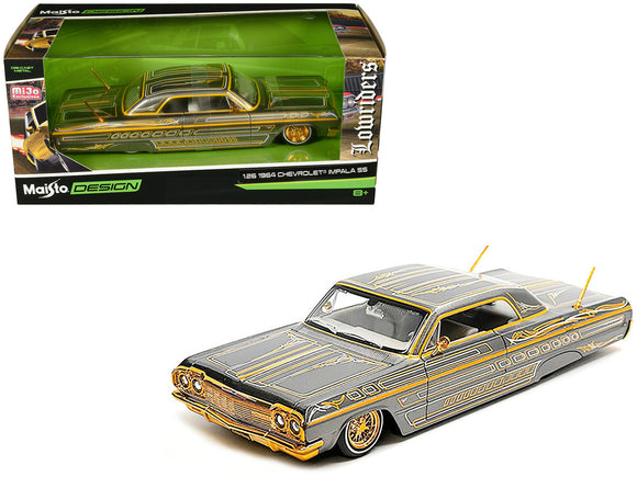 1:26 1964 Chevrolet Impala SS Lowrider -- Grey Metallic -- Maisto Design (1:24)