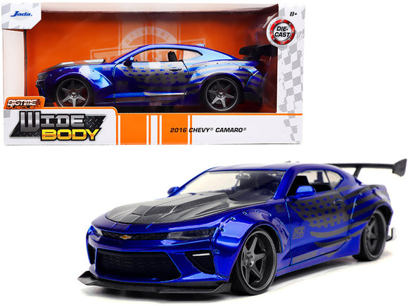 1:24 2016 Chevrolet Camaro Wide Body -- Metallic Blue -- JADA: Big Time Muscle
