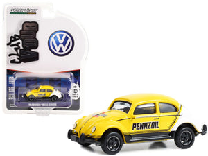 1:64 Volkswagen Classic Beetle -- Yellow / White "Pennzoil Racing" --  Greenlight