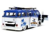 1:24 Mickey Mouse w/Volkswagen T1 Kombi Bus & Surfboard -- Disney -- JADA VW