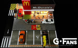 1:64 McDonalds Restaurant Parking Lot Diorama Display with LEDs -- G-Fans 710033