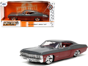 1:24 1967 Chevrolet Impala SS -- Grey / Burgundy -- JADA: Big Time Muscle